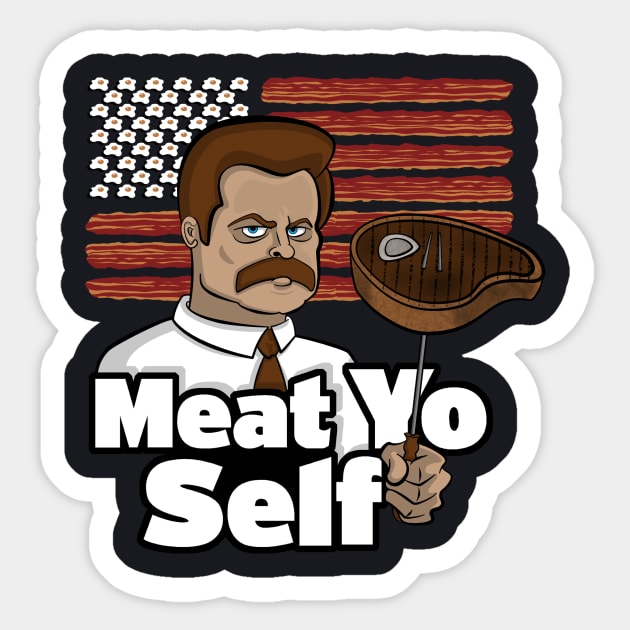 Meat Yo Self Sticker by jayveezed